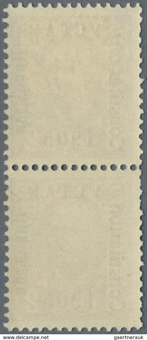 Montenegro: 1905, 1 H - 5 K 'constitution', 9 different values in vertical pairs, ovp type III (YCTA