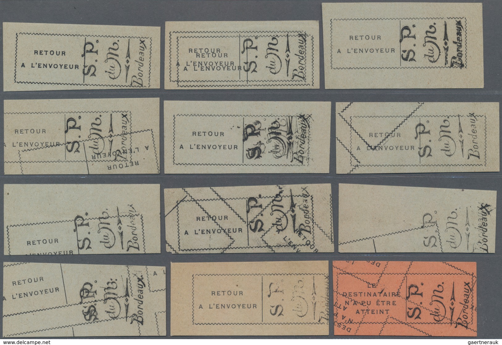 Montenegro - Besonderheiten: 1916, Government In Exile, Set Of 14 Retour Labels, Mainly Showing Vari - Montenegro