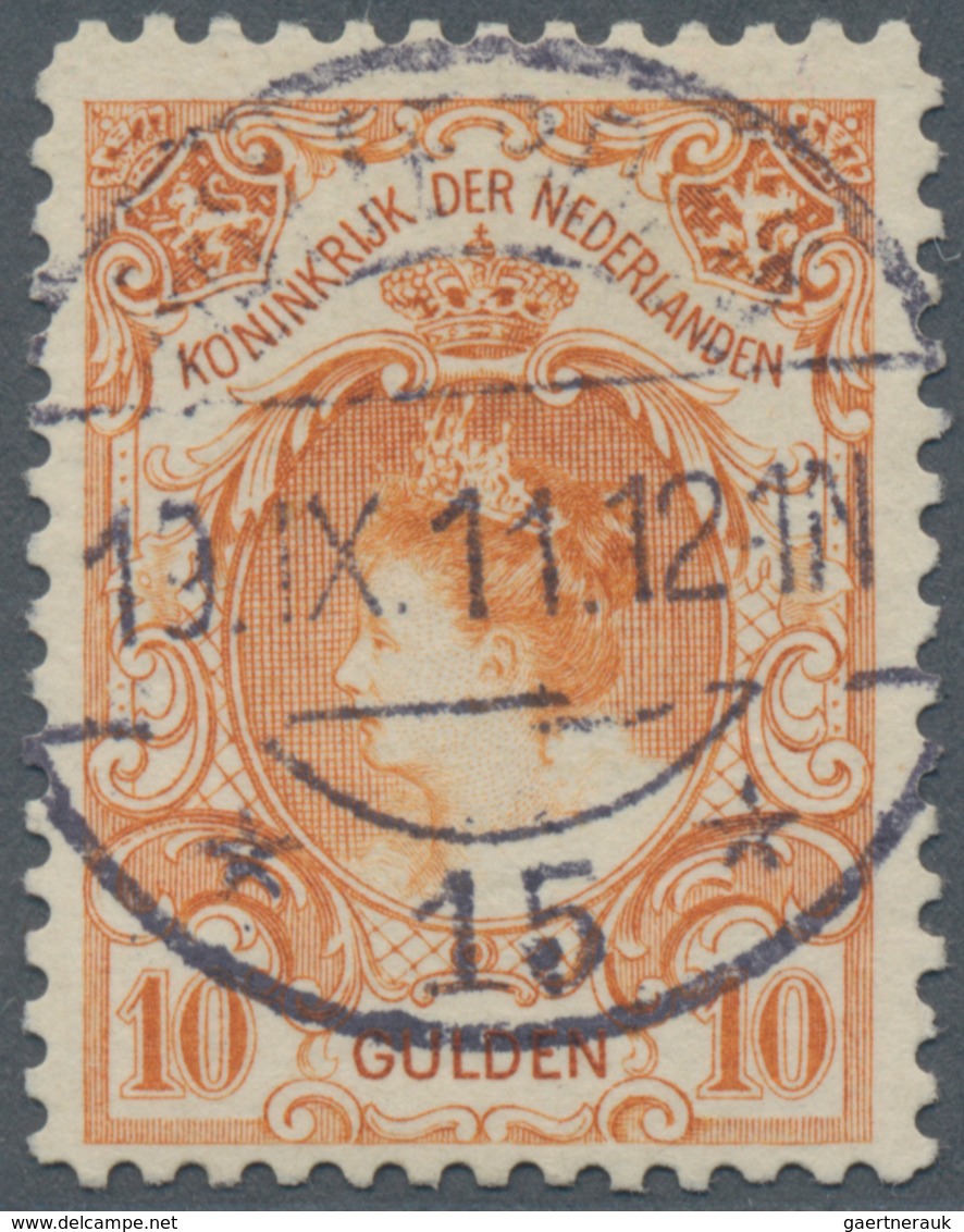 Niederlande: 1905, Queen Wilhelmina 10 Gld. Orange With Clear Violet Full Postmark "ROTTERDAM 15 19. - Brieven En Documenten