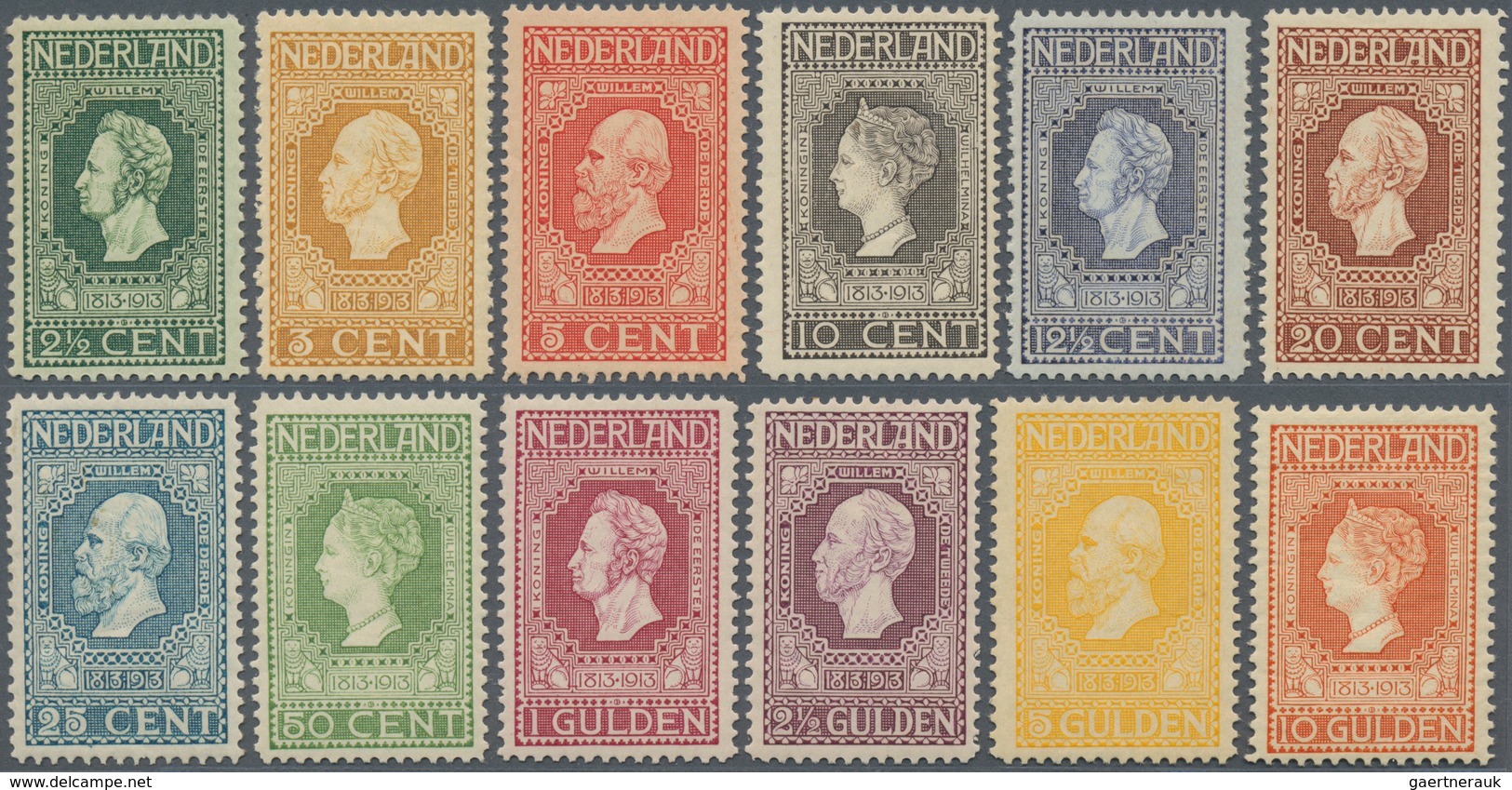 Niederlande: 1913, Centenary Of Independence Complete Set Of Twelve, Mint Lightly Hinged, Scarce Set - Briefe U. Dokumente