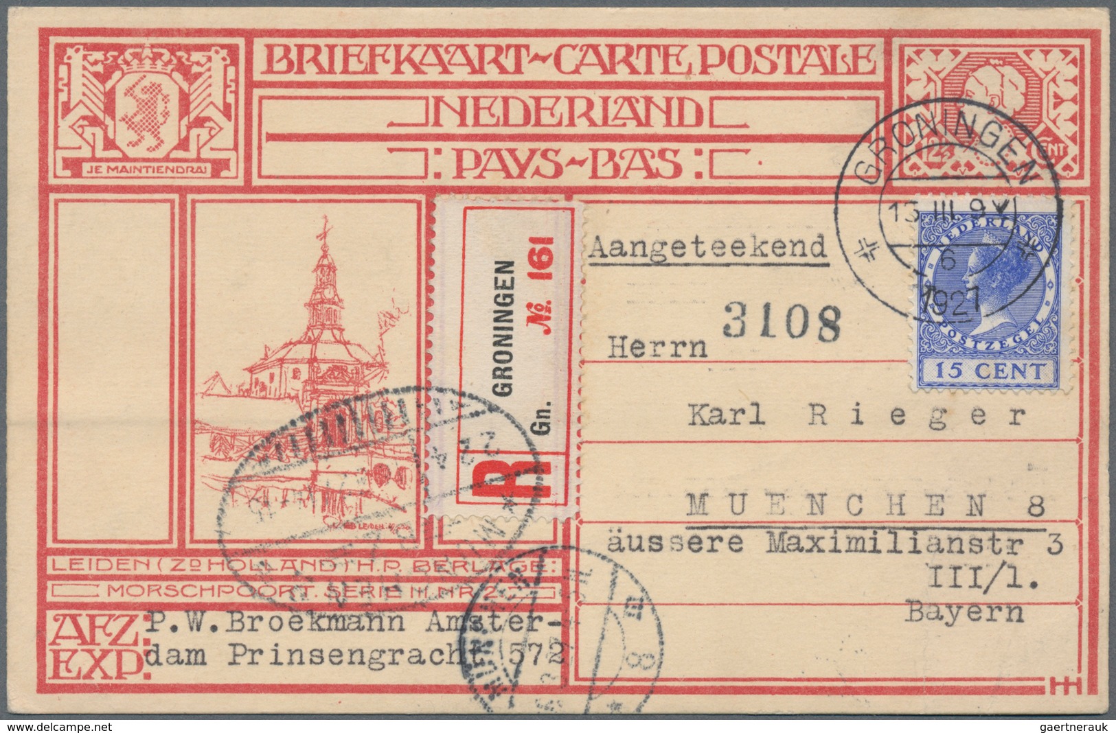 Niederlande - Ganzsachen: 1924, Two Postal Stationery Postcards 12 1/2 C Red With Different City Vie - Postwaardestukken
