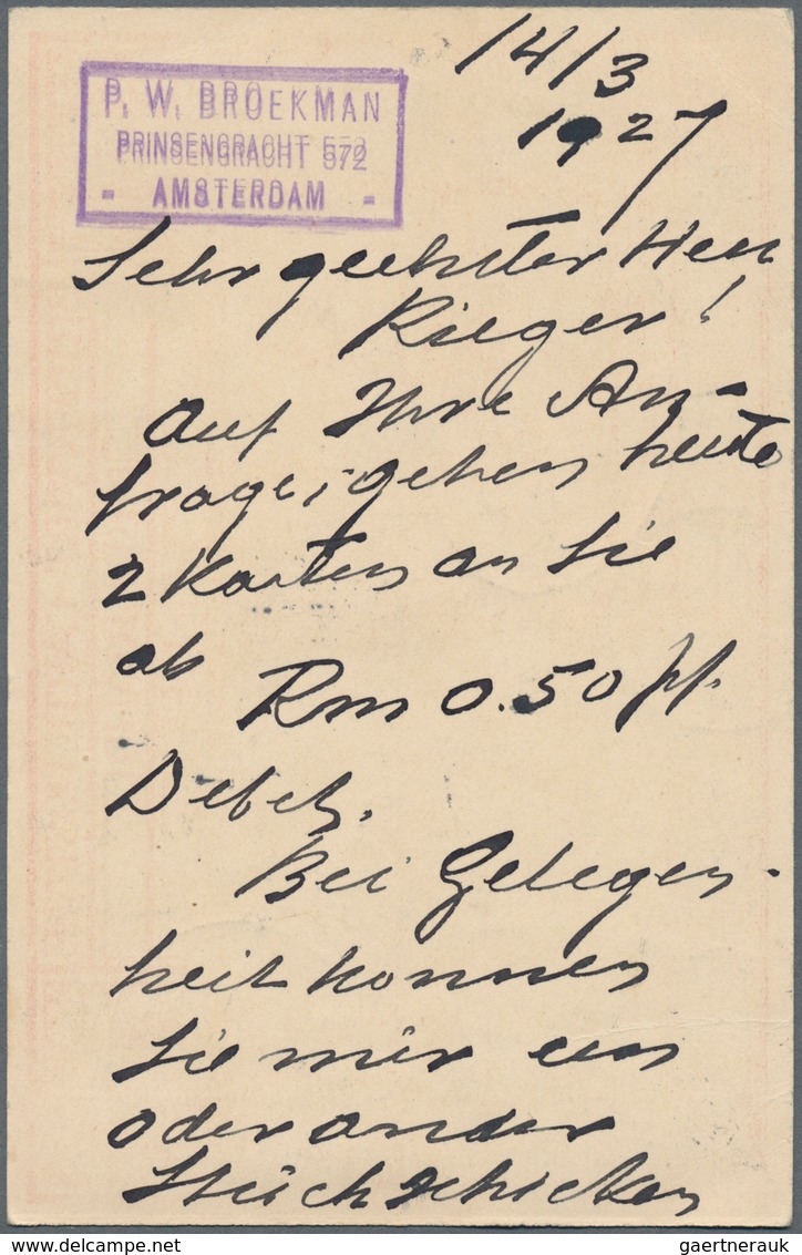 Niederlande - Ganzsachen: 1924, Two Postal Stationery Postcards 12 1/2 C Red With Different City Vie - Ganzsachen