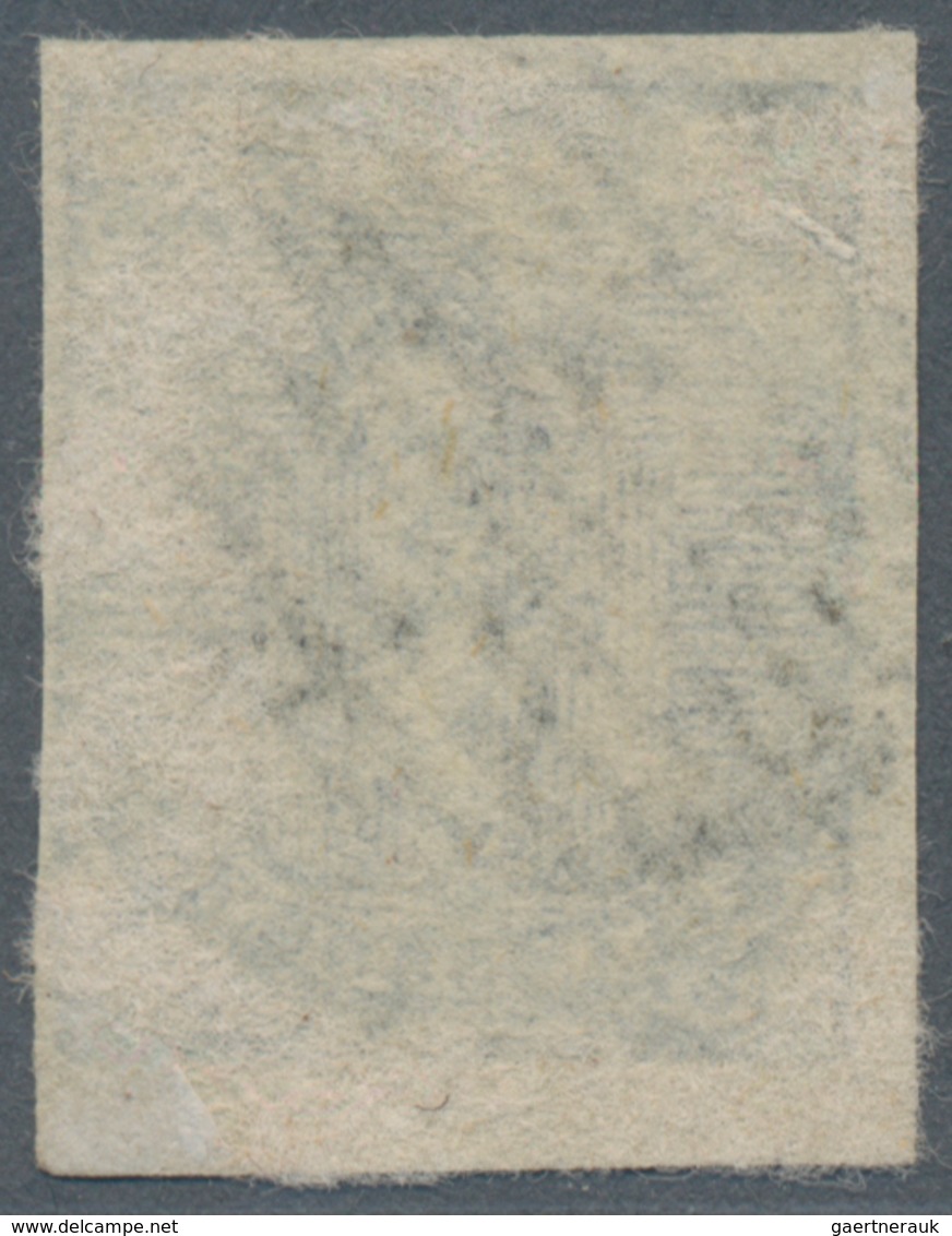 Norwegen: 1855 4s. Blue Showing Variety "DOUBLE FOOT", Used And Cancelled By Circle Of 11 Bars, Comp - Other & Unclassified