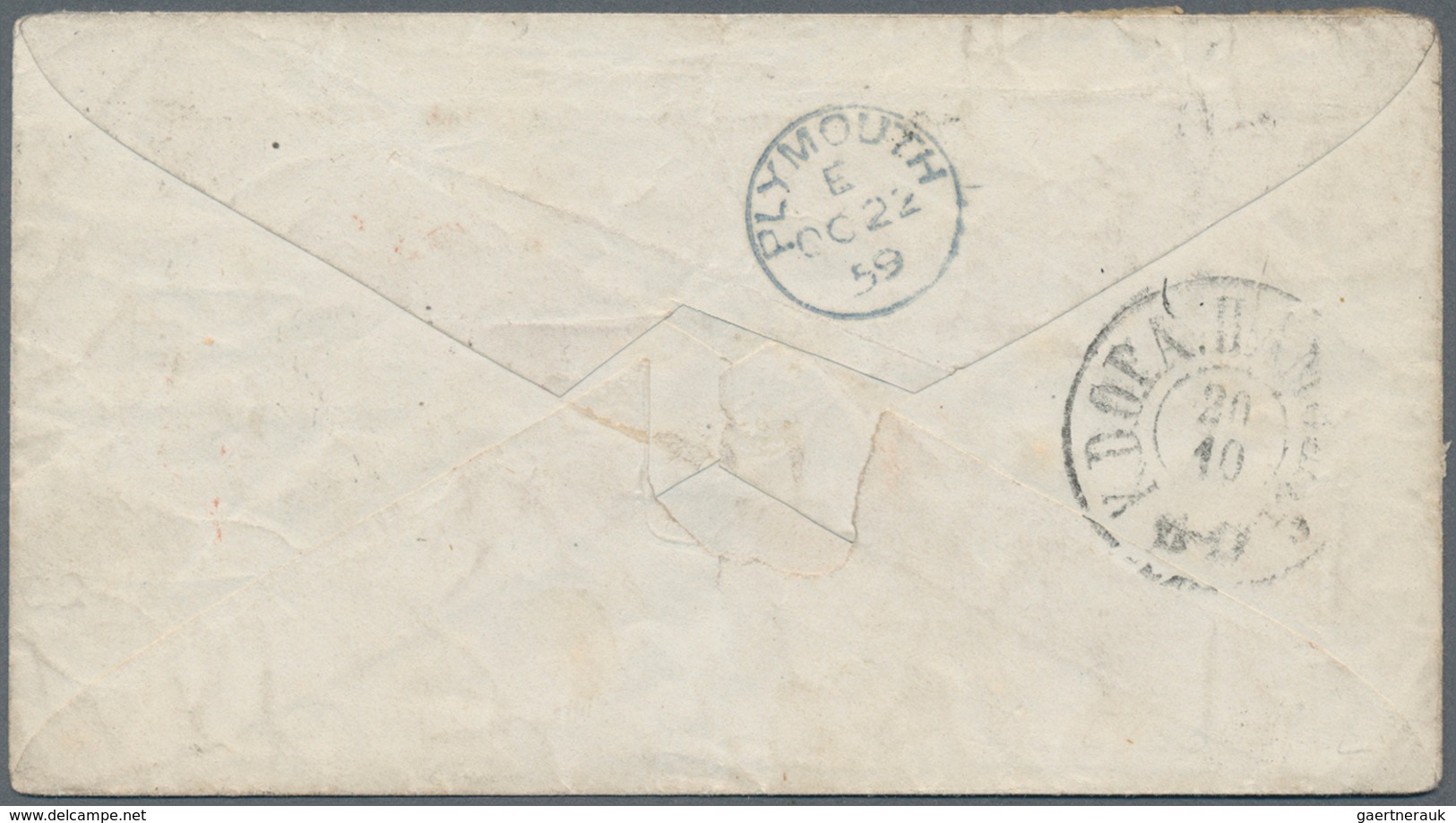 Norwegen: 1859 Cover From Throndhjem To Bovisand Near Plymouth, England Via Hamburg And London, Fran - Other & Unclassified