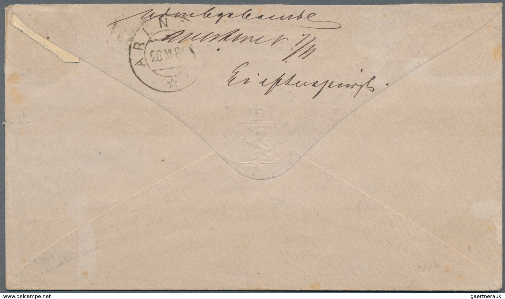 Norwegen - Retourmarken: 1872 'Som Ubesörget' Black On Pale Rose-lilac, Used On Returned Cover From - Sonstige & Ohne Zuordnung