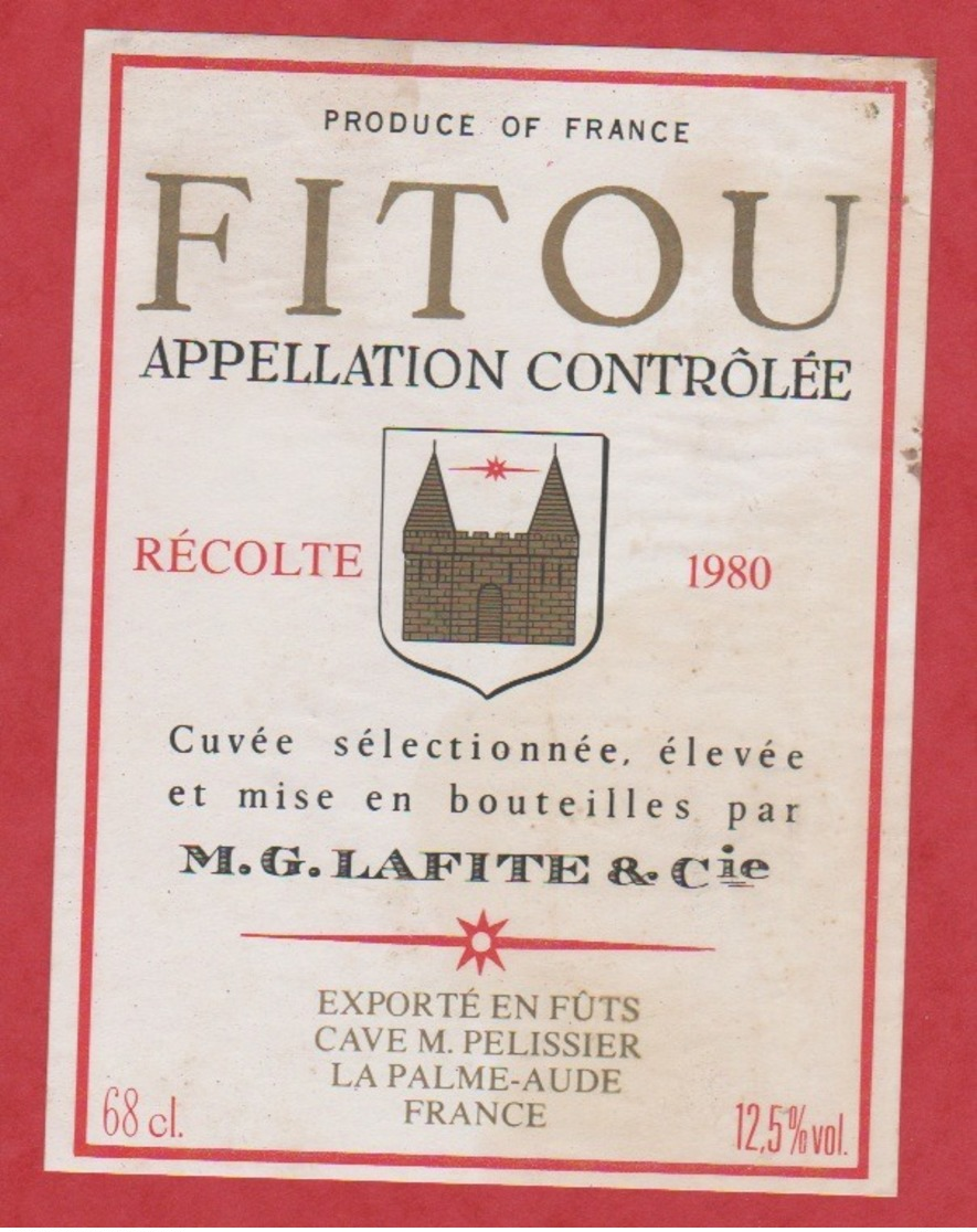 Etiquette -France - Fitou - 1980 - Lafite - Otros & Sin Clasificación