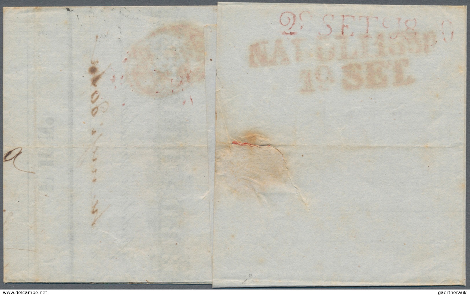 Österreich: 1850 (10 Sept.), Teilfrankierter Faltbrief Mit 9 Kr. Hellblau Von Wien Nach Messina, Siz - Used Stamps