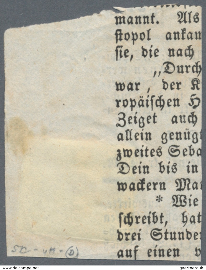 Österreich: 1851 Merkurkopf Zeitungsmarke 0,6 Kr Blau, Type II Mit Einzeiler „REICHENBURG“ (Böhmen, - Gebruikt