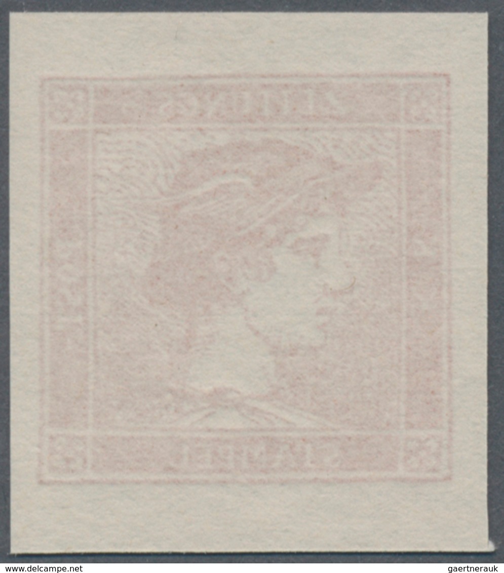 Österreich: 1856, 6 Kr./30 C. Zinnober Merkur, Bogenprobe Des Neudrucks Von 1884 Auf Dünnem Ungummie - Used Stamps