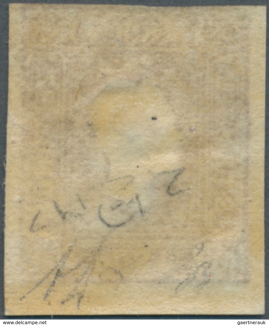 Österreich: 1859, (1,05 Kr) Graulila, Dreiseits Vollrandig, Oben Entlang Der Randlinie Geschnitten, - Gebraucht