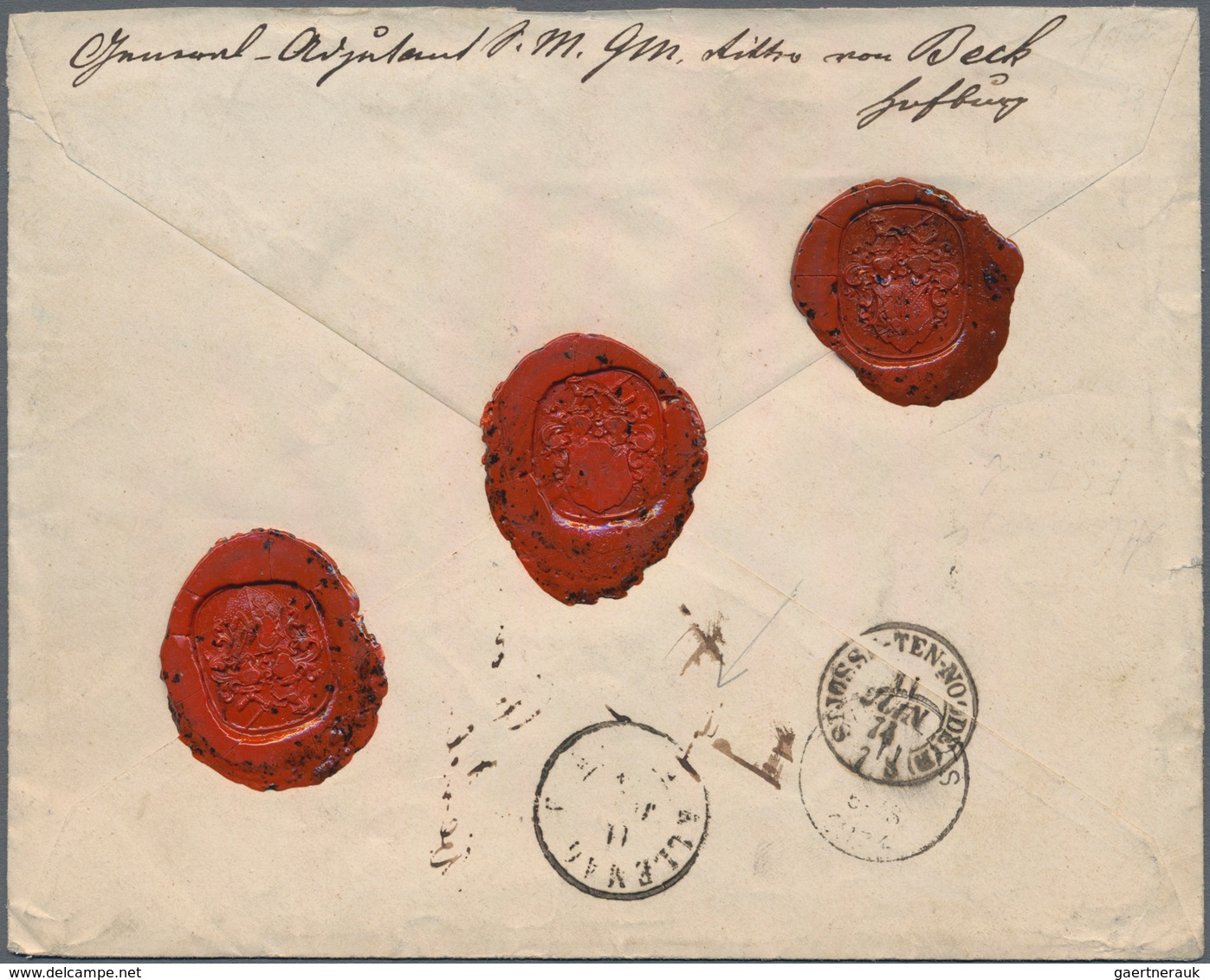 Österreich: 1874, 10 Kreuzer Blau Im Senkr. 3er-Streifen Auf Reco-Brief (kleine Spuren/Mgl.) Von Hab - Gebraucht