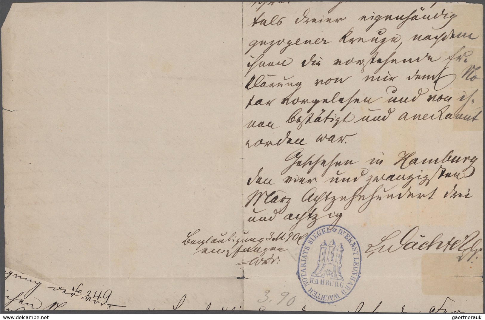 Österreich: 1883, 3 X 10 Kr Blau 'Franz-Josef', Feiner Druck, Zusammen Mit Steuermarke 2 Kr Schwarz/ - Gebruikt