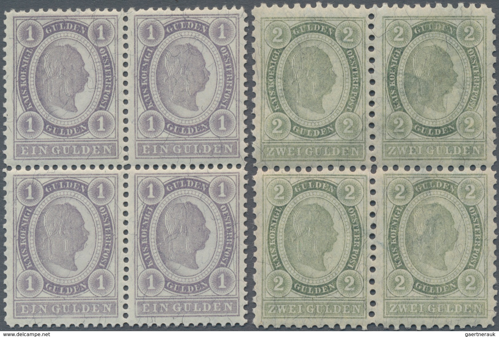 Österreich: 1896, Freimarken Franz Joseph, 1 Gld. Violettgrau Gez. 12½ Und 2 Gld. Grün Gez. 10½, Zwe - Gebruikt