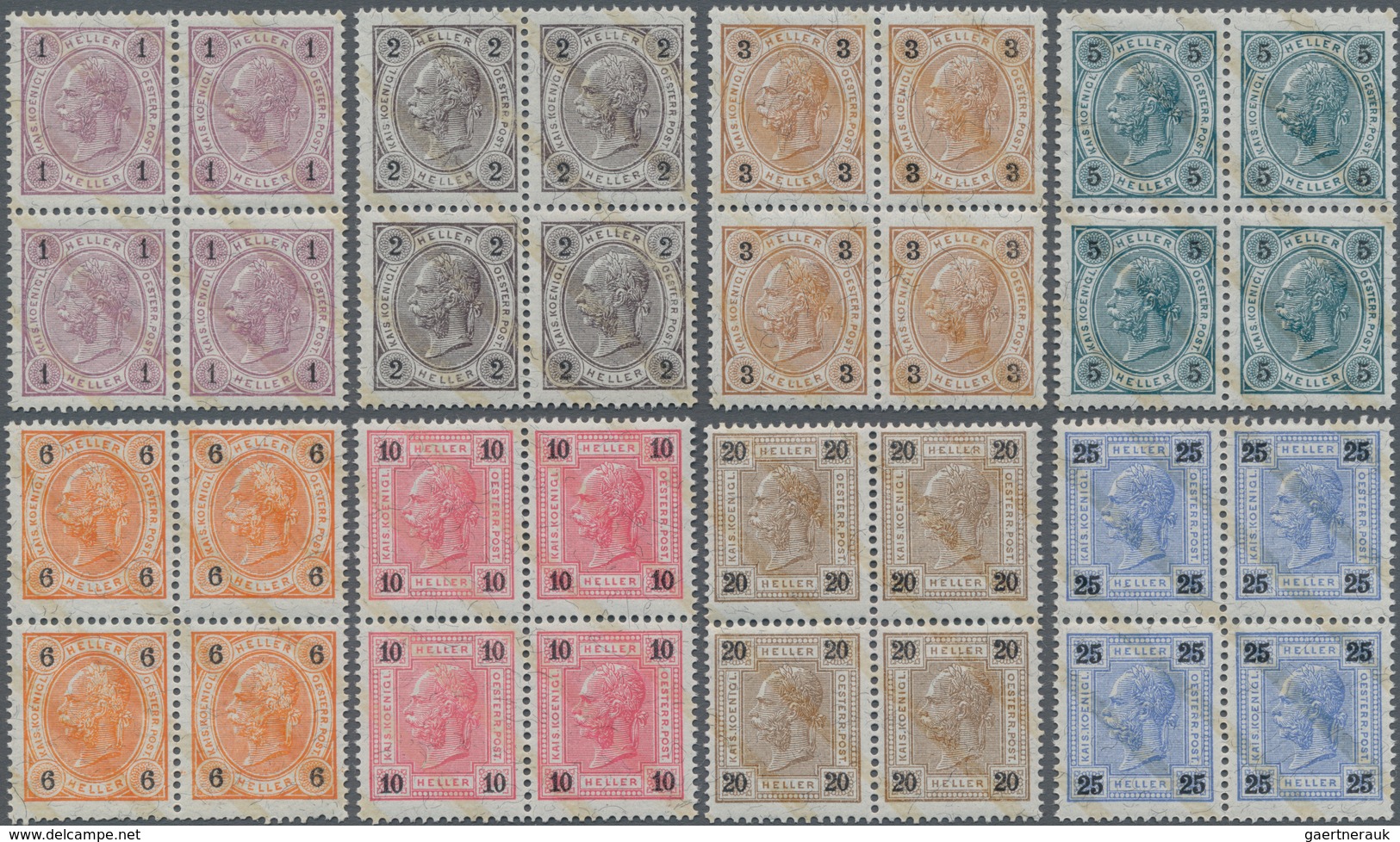 Österreich: 1901, Freimarken Franz Joseph Auf Faserpapier Mit Lackstreifen, 1 H.-60 H., Komplette Se - Used Stamps