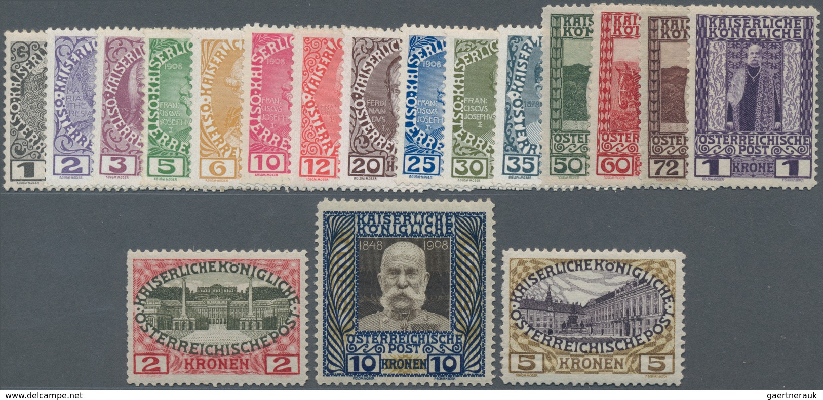 Österreich: 1908, Regierungsjubiläum Kompletter Satz Bis 10 Kr. Postfrisch, Mi. € 1.250,-- (ANK. 139 - Used Stamps