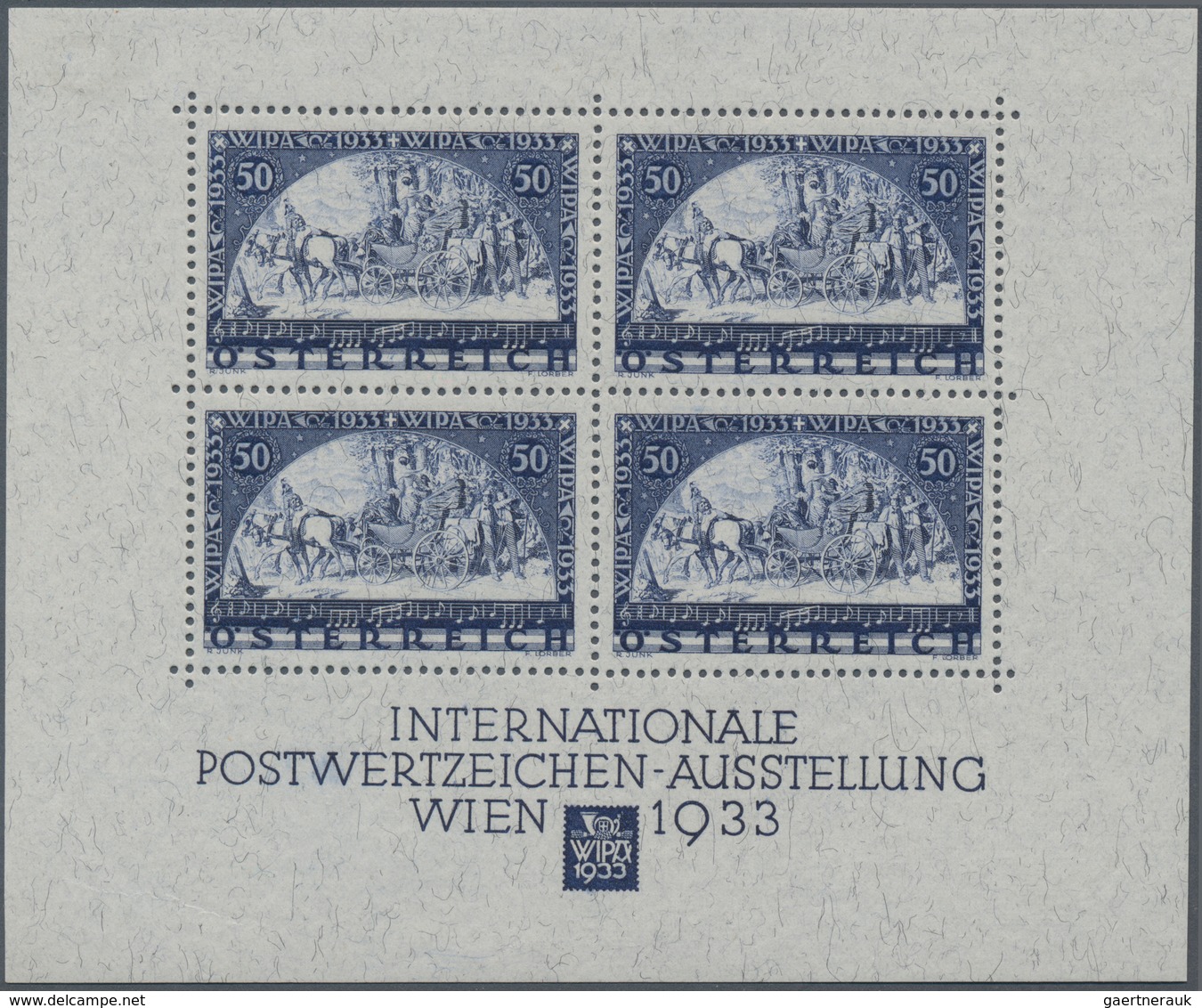 Österreich: 1933, WIPA Luxus-Block, Postfrisch In Originalgröße Mit Den üblichen 3 Haftspuren Im Obe - Gebruikt