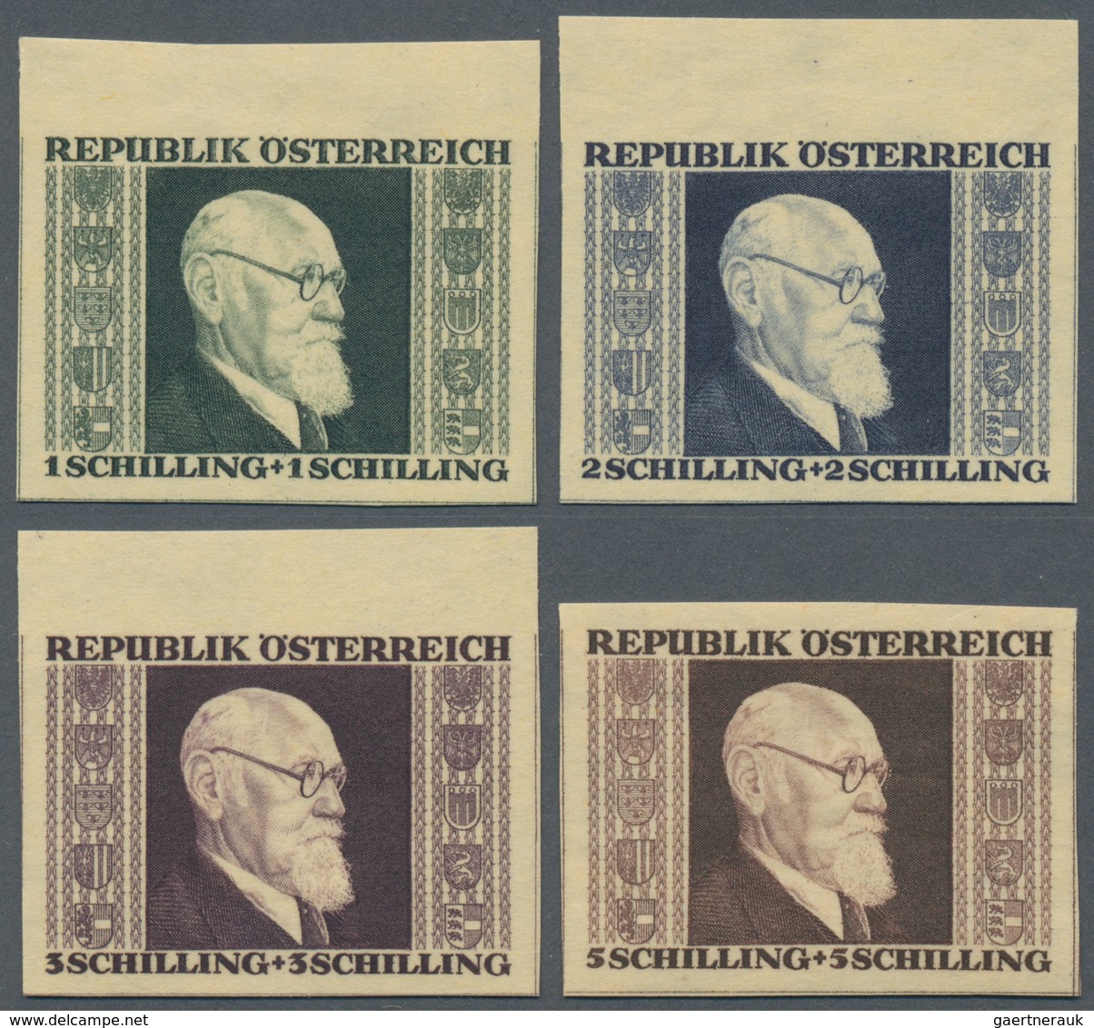 Österreich: 1946, Geschnittener Renner-Satz Postfrisch. Drei Werte Mit Breitem Oberrand. - Used Stamps