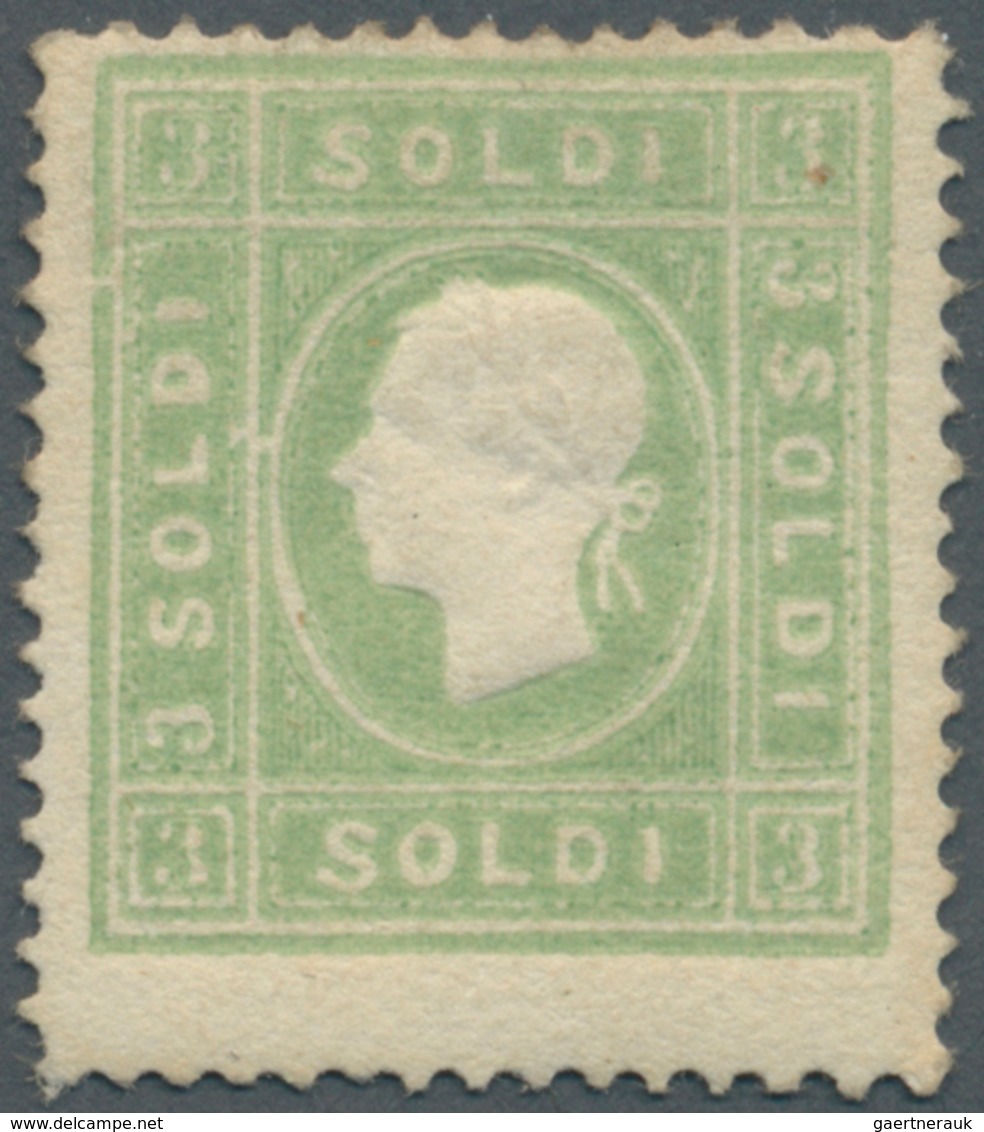 Österreich - Lombardei Und Venetien: 1862, 3 So Grün, Type II, Postfrisch Mit Vollem Originalgummi, - Lombardo-Venetien