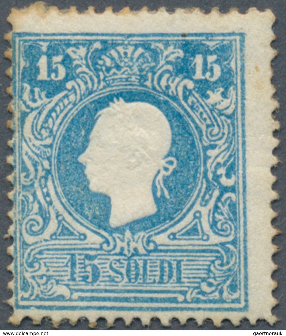 Österreich - Lombardei Und Venetien: 1859, 15 So Hellblau, Type II, Ungebraucht Mit Originalgummi, T - Lombardo-Venetien