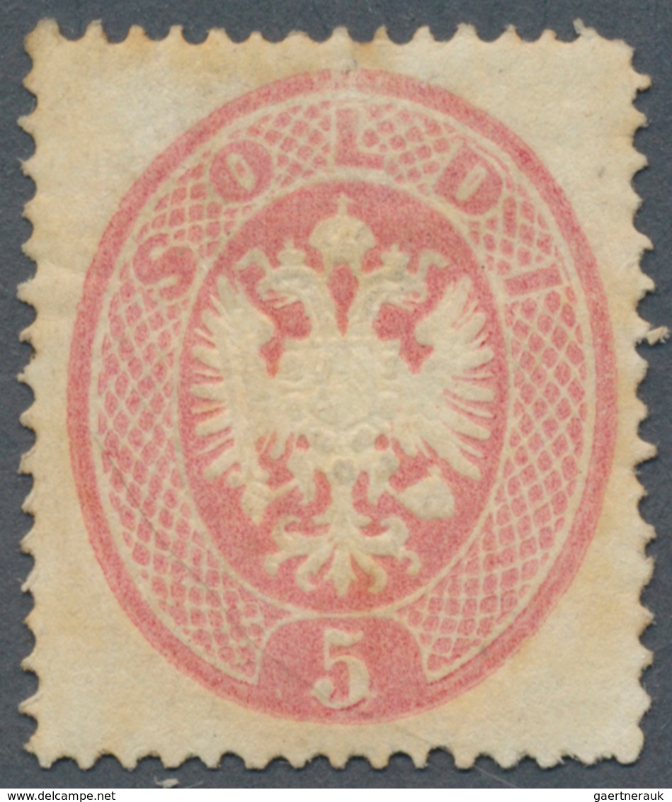 Österreich - Lombardei Und Venetien: 1863, 5 So Rosa, Gez.14, Ungebraucht Mit Vollem Originalgummi, - Lombardy-Venetia