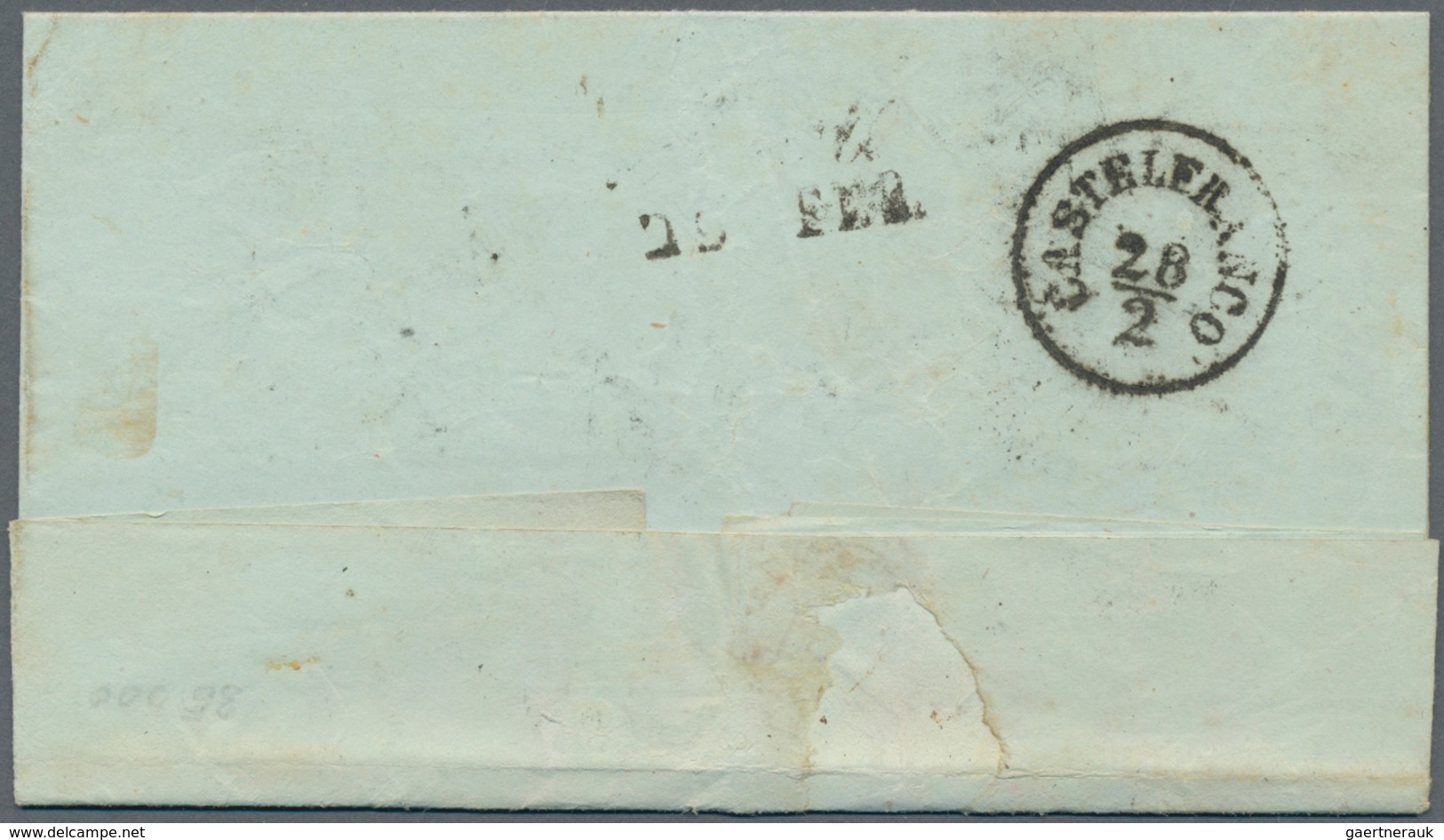 Österreich - Lombardei Und Venetien - Stempelmarken: 1856. 15 Centesimi "Buchdruck", Stempelmarke Po - Lombardy-Venetia