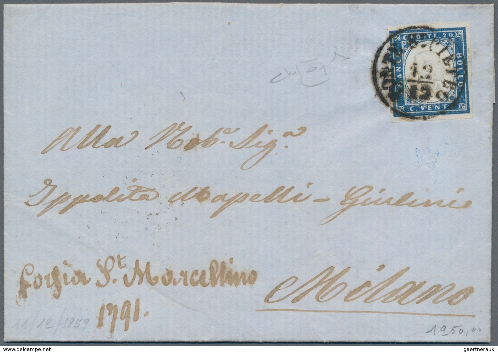 Österreich - Lombardei Und Venetien - Stempel: 1859. Seltener österreichischer K1 "PONTE S. PIETRO" - Lombardy-Venetia
