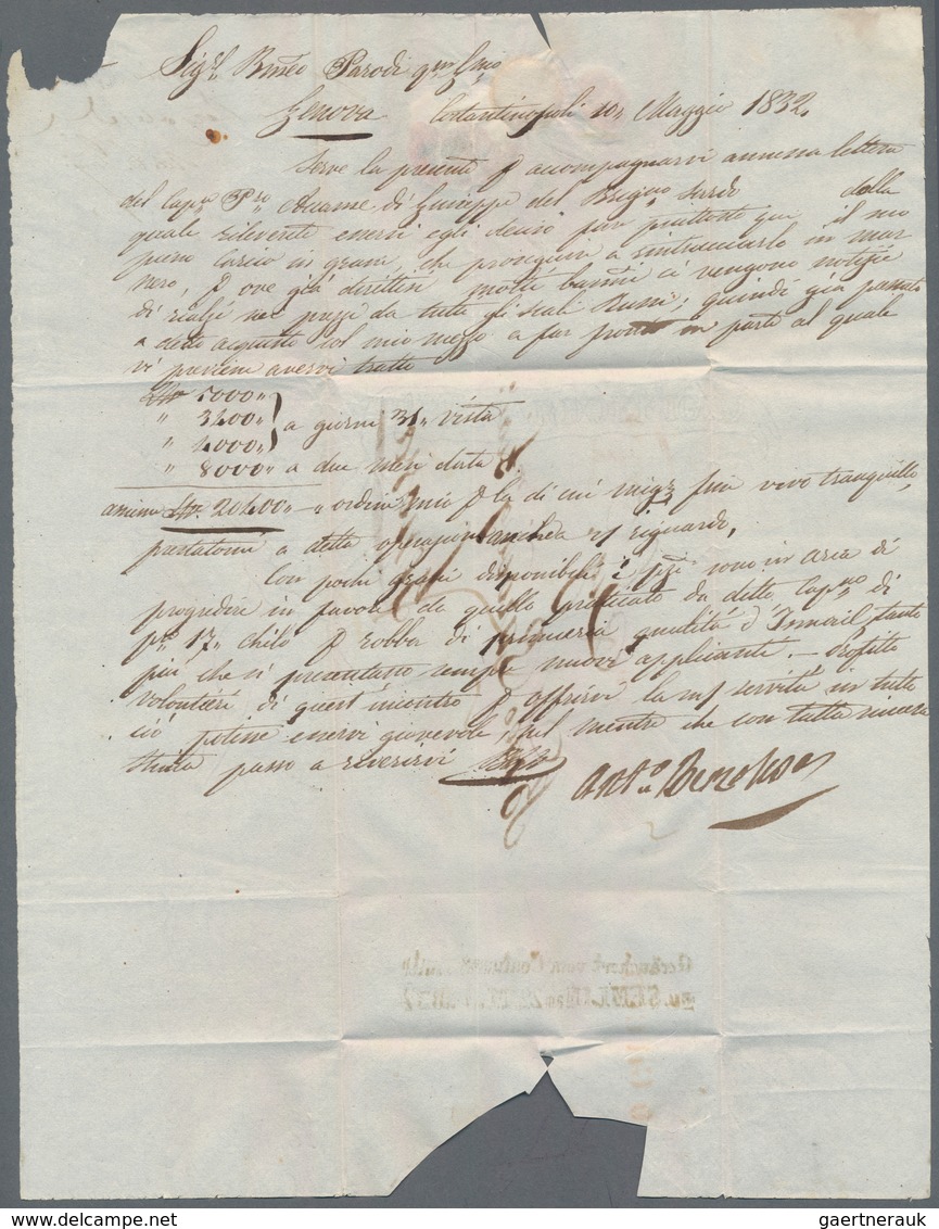 Österreichische Post In Der Levante: 1832, Faltbrief Mit Seltenem L2 "Geräuchert Vom Contunam Amte Z - Oostenrijkse Levant