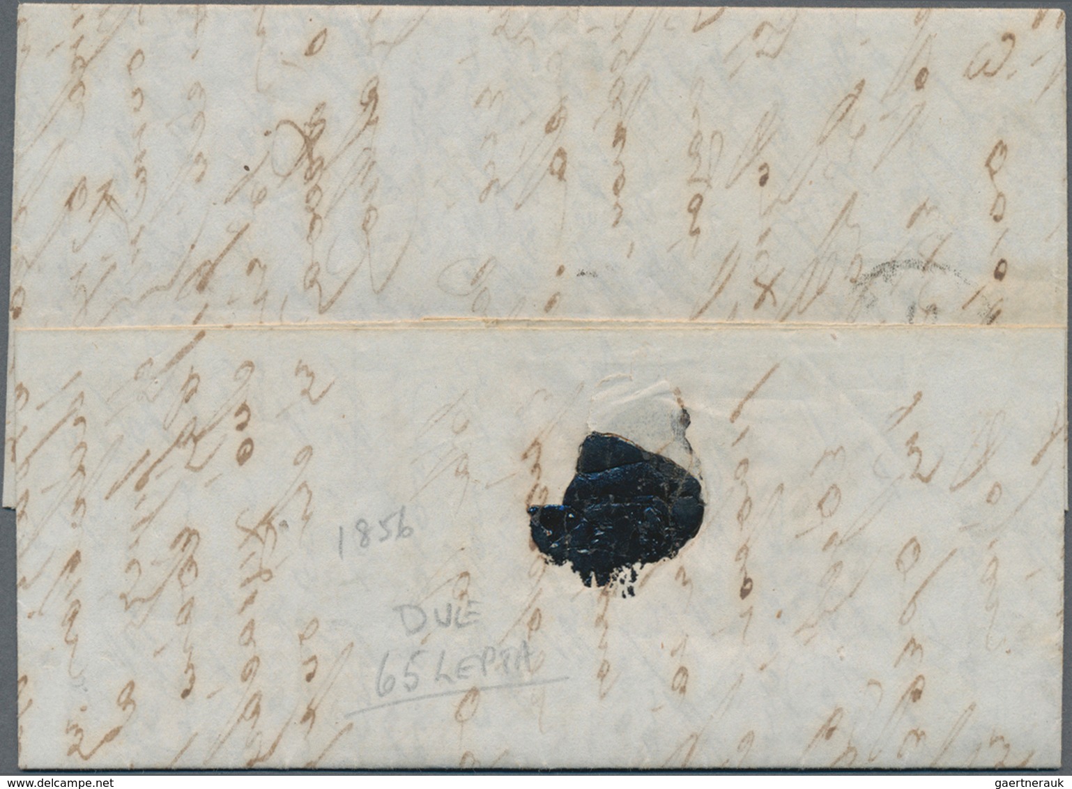 Österreichische Post In Der Levante: 1855/1856, Two Lettersheets From Ancona To Githion Via Patras ( - Levante-Marken