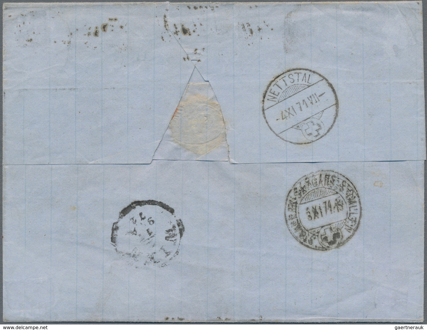 Österreichische Post In Der Levante: 1871 Faltbriefhülle Nach Nettstal, Schweiz Frankiert Mit Paar F - Levante-Marken