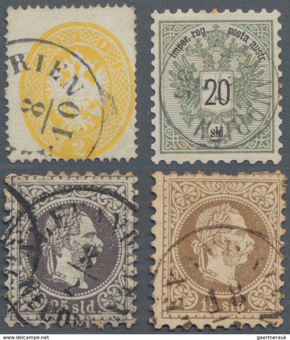 Österreichische Post In Der Levante: 1864 (ca). 2 Soldi Gelb Feine Zähnung, Entwertet Mit Schwarzen - Levante-Marken