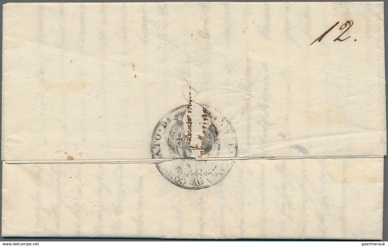 Österreich - Schiffspost: 1838, Kompletter Faltbrief Des Königlich-sardischen Konsulats In Ancona Na - Andere & Zonder Classificatie