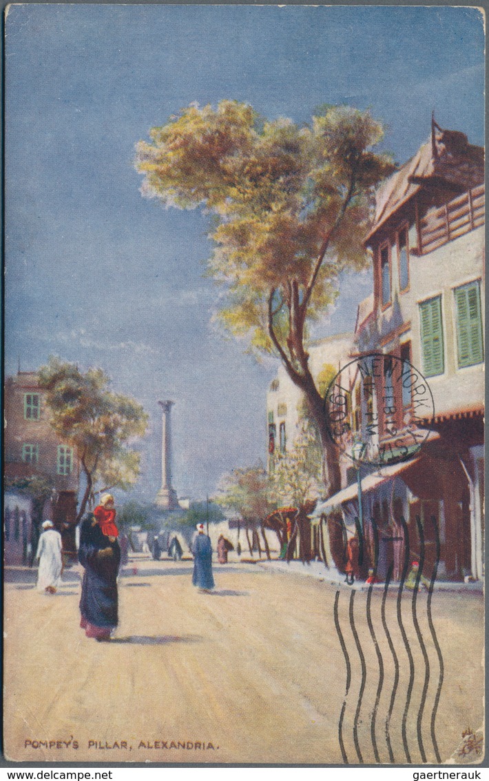 Österreich - Schiffspost: 1905, Österreich, 10 H Lilarot/schwarz Und Ägypten, 1 M Braun Und 2 M Grün - Sonstige & Ohne Zuordnung