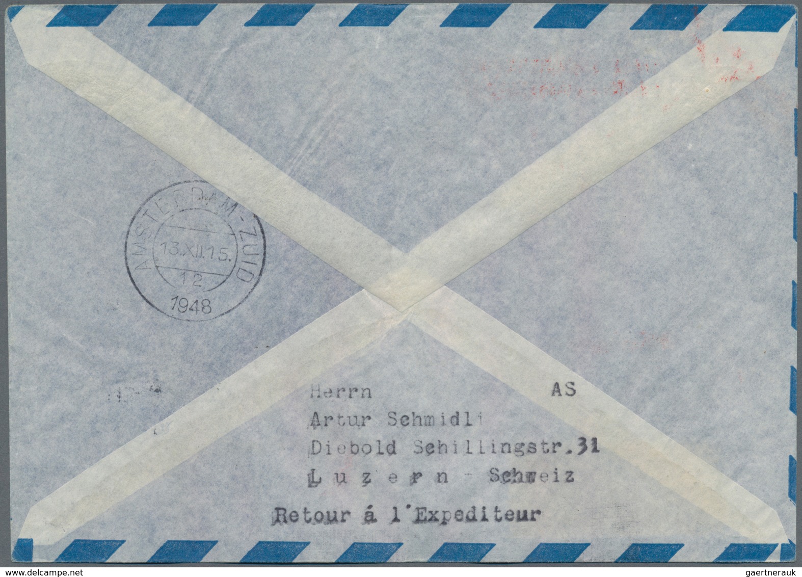 Österreich - Flugpost: 1948 (25.11.), Eingeschriebener Luftpost-Umschlag 1 S. Flugzeug Mit Rotem Zud - Other & Unclassified