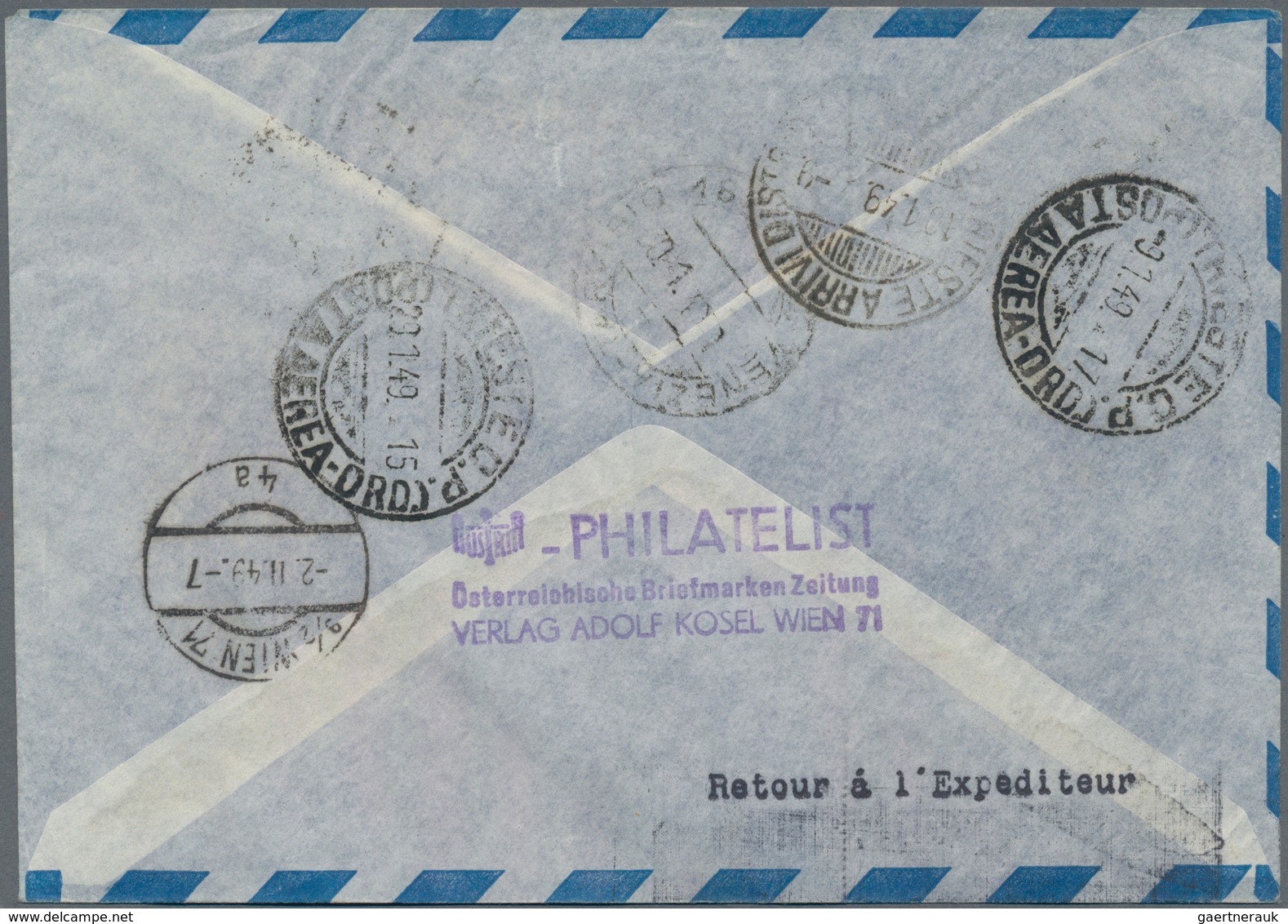 Österreich - Flugpost: 1949 (6.1.), Eingeschriebener Luftpost-Umschlag 1 S. Flugzeug Mit Rotem Zudru - Other & Unclassified