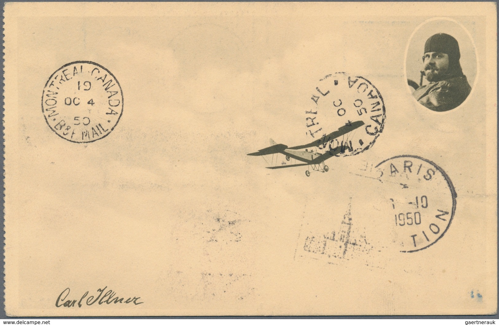 Österreich - Flugpost: 1950 (28.9.), Eingeschriebene Privat-Luftpostkarte 1 S. Flugzeug Mit Zudruck - Andere & Zonder Classificatie