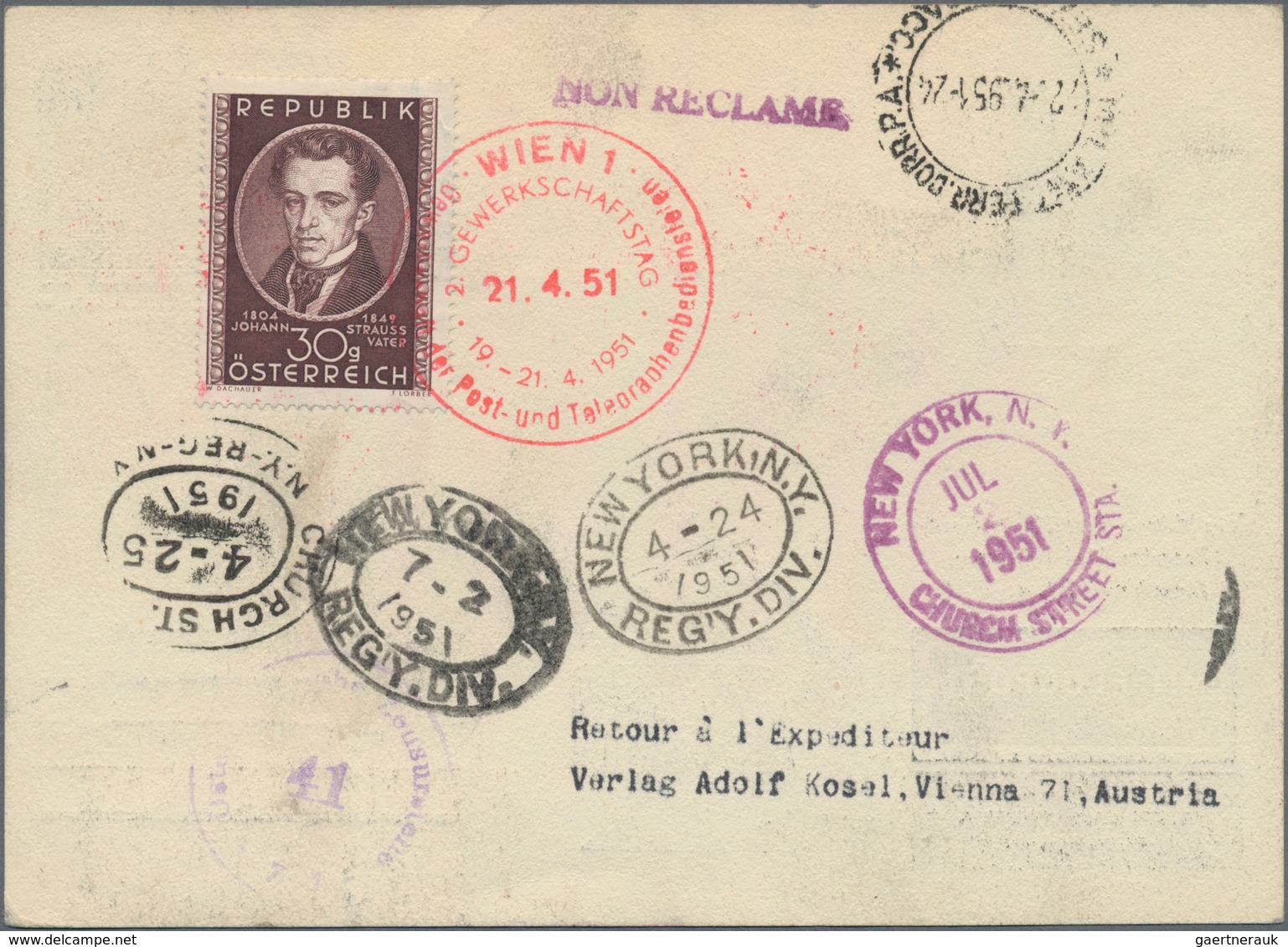 Österreich - Flugpost: 1951 (21.4.), Privat-Postkarte Mit Wertstempel Vögel 60 Gr. Zufrankiert Mit 2 - Other & Unclassified