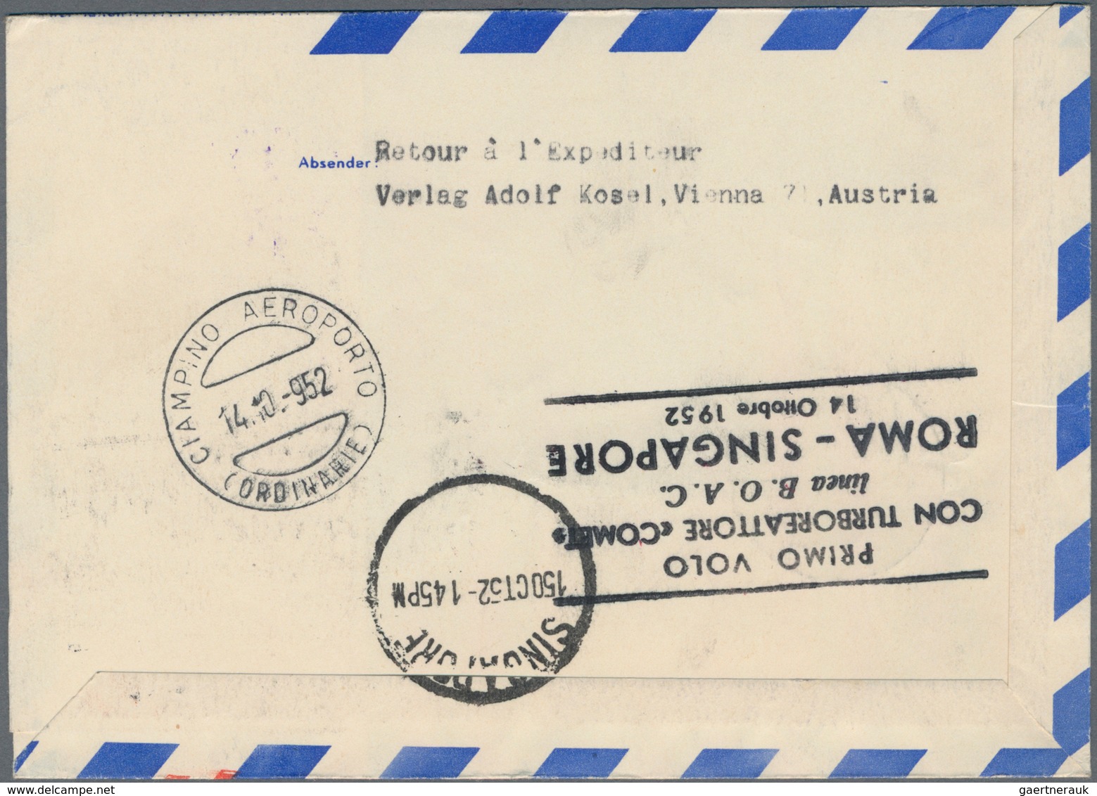 Österreich - Flugpost: 1952 (11.10.), Privat-Luftpost-Faltbrief Trachten 1 S. Blau Mit Zudruck 'VIA - Andere & Zonder Classificatie