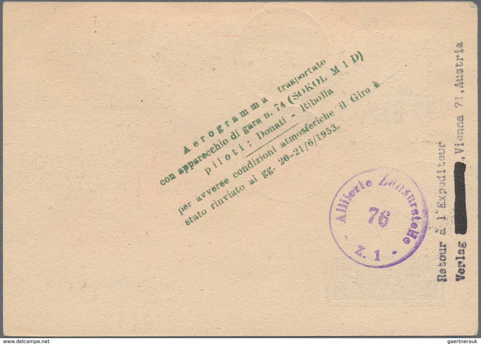 Österreich - Flugpost: 1953 (3.6.), Privat-Postkarte Mit Wertstempel Vögel 60 Gr. Zufrankiert Mit 60 - Andere & Zonder Classificatie