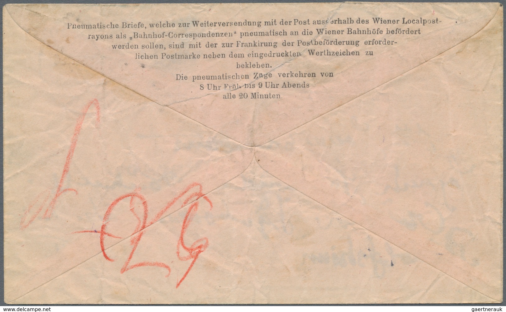 Österreich - Ganzsachen: 1890, 15 Kr Grau A. Rosa Rohrpostumschlag, Vs. Mit Privatem Adresszudruck " - Other & Unclassified