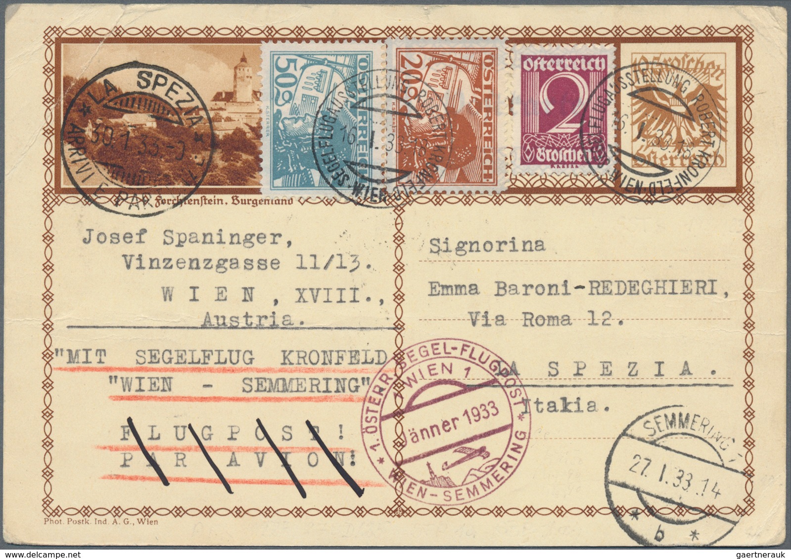 Österreich - Ganzsachen: 1928/1933, Fünf Verschied. Postkarten (dabei Vier Bild-Pk.) Alle Mit Zusatz - Sonstige & Ohne Zuordnung