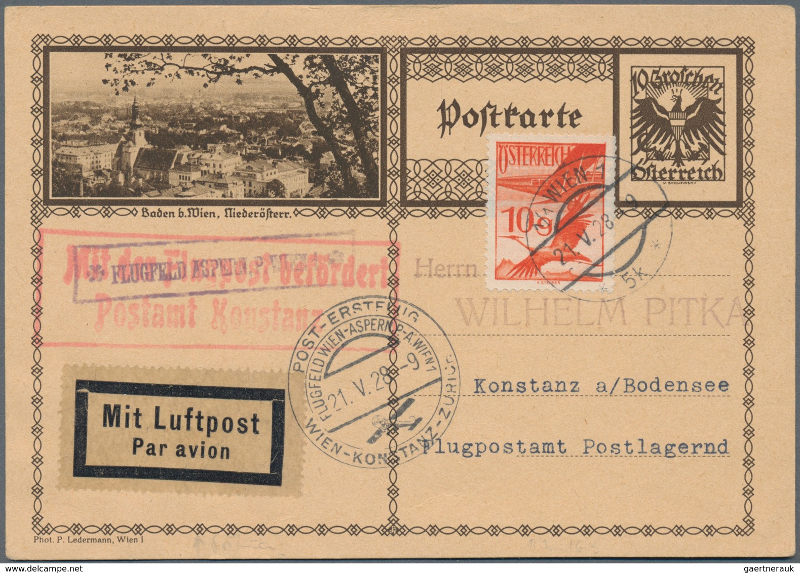 Österreich - Ganzsachen: 1928/1933, Fünf Verschied. Postkarten (dabei Vier Bild-Pk.) Alle Mit Zusatz - Other & Unclassified