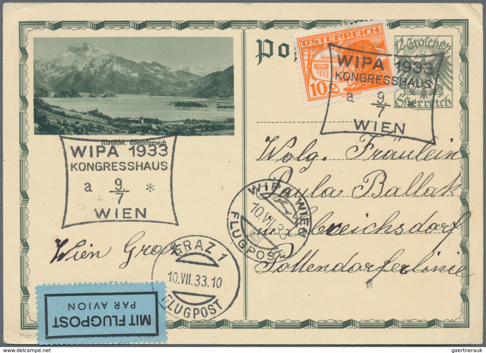 Österreich - Ganzsachen: 1928/1933, fünf verschied. Postkarten (dabei vier Bild-Pk.) alle mit Zusatz