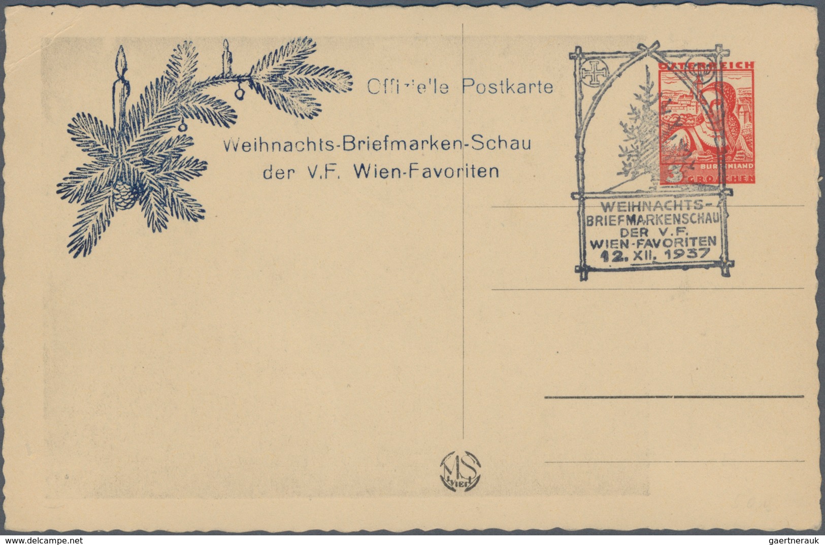 Österreich - Ganzsachen: 1937. Postkarte 3 Gr Trachten (Burgenland) Mit Rs. Foto-Abbildung "Wien, Jo - Sonstige & Ohne Zuordnung