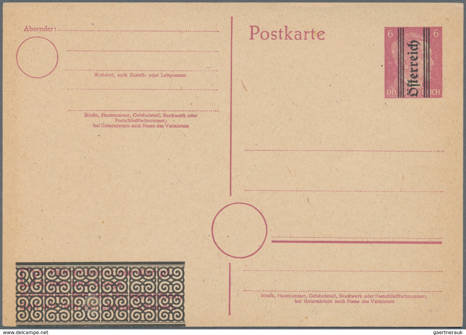 Österreich - Ganzsachen: 1945, Drei Postkarten Dt. Reich Hitler 6 Pf. Mit Unterschiedl. Aufdrucken D - Andere & Zonder Classificatie