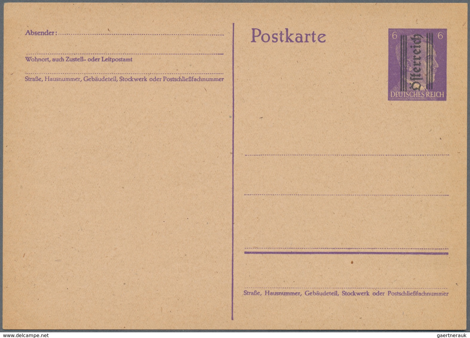 Österreich - Ganzsachen: 1945, Drei Postkarten Dt. Reich Hitler 6 Pf. Mit Unterschiedl. Aufdrucken D - Sonstige & Ohne Zuordnung