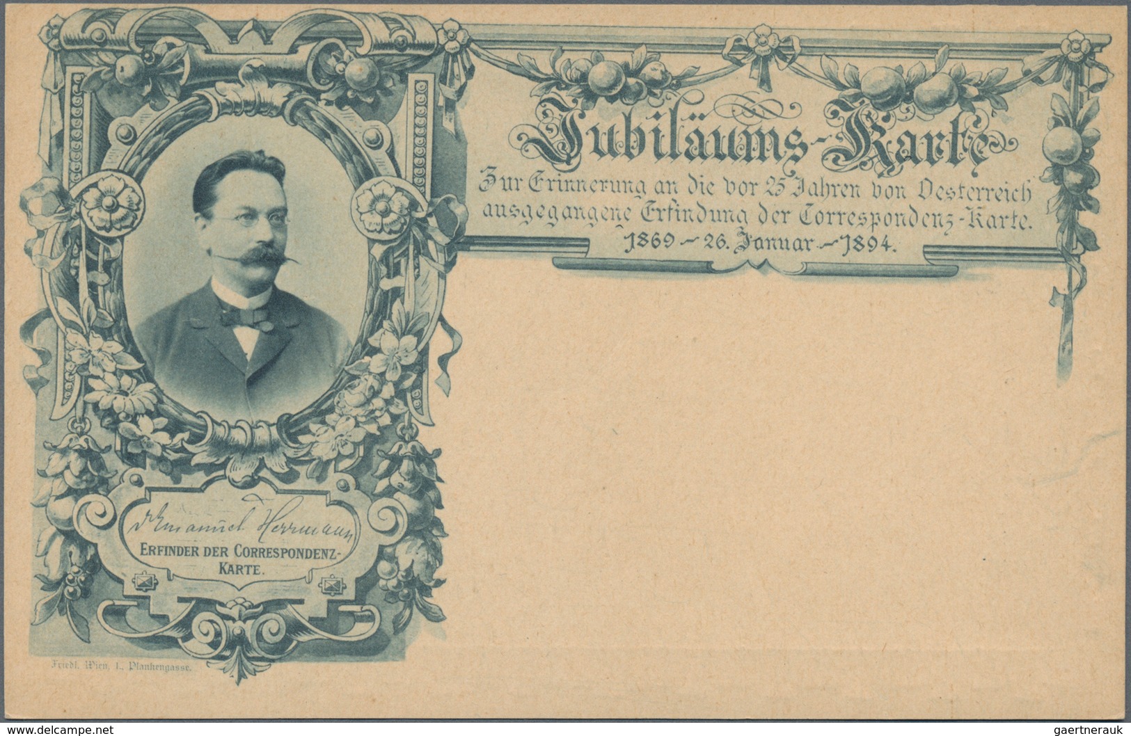 Österreich - Privatganzsachen: 1894. Jubiläums-Postkarte 2 Kr "Zur Erinnerung An Die Vor 25 Jahren V - Other & Unclassified
