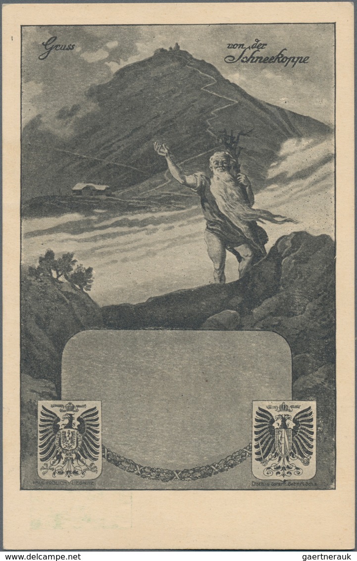 Österreich - Privatganzsachen: 1905 (ca.). Privat-Postkarte "Gruss Von Der Schneekoppe" Mit Passende - Sonstige & Ohne Zuordnung