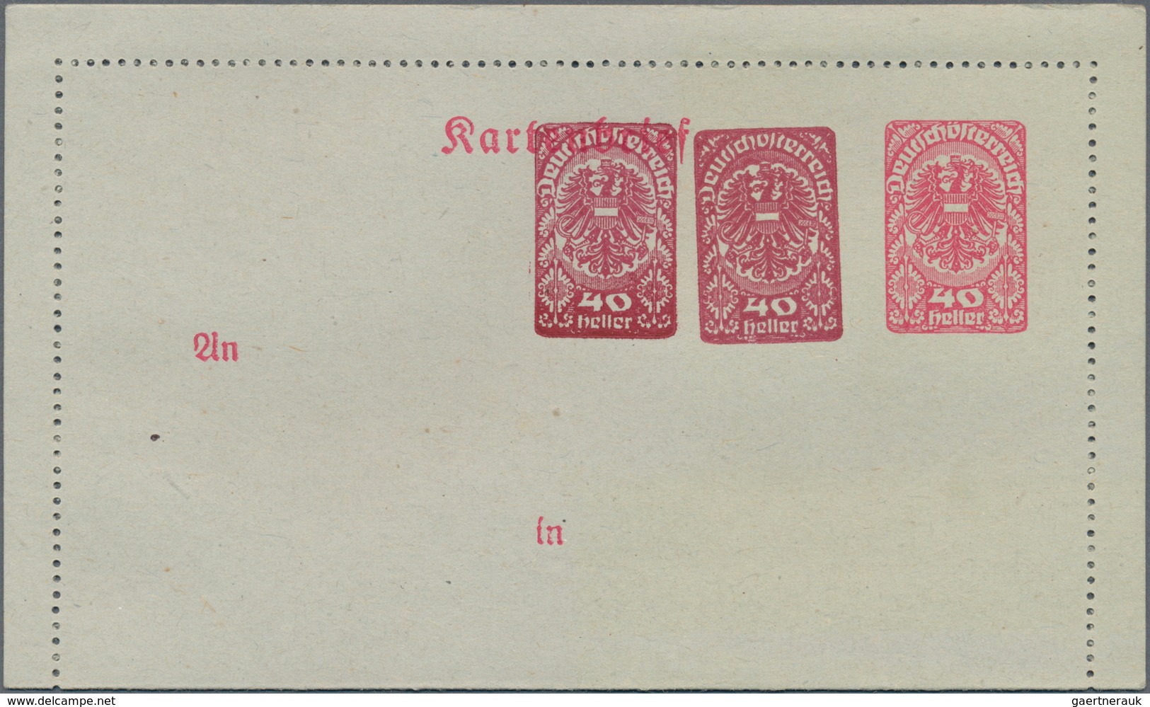 Österreich - Privatganzsachen: 1920 (ca.), Drei Amtliche Kartenbriefe Davon Zwei Mit Wertstempel Wap - Other & Unclassified