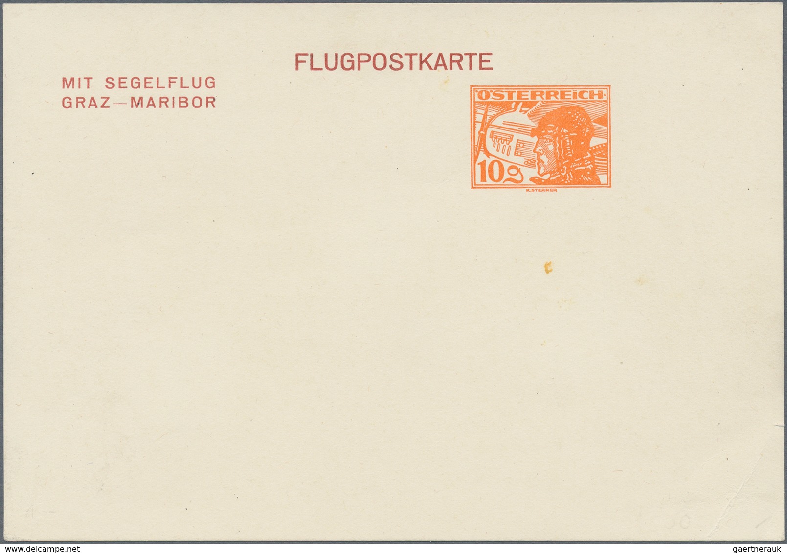 Österreich - Privatganzsachen: 1935 (ca.), Flugpostkarte Mit Wertstempel 10 Gr. Pilotenkopf Für Den - Sonstige & Ohne Zuordnung