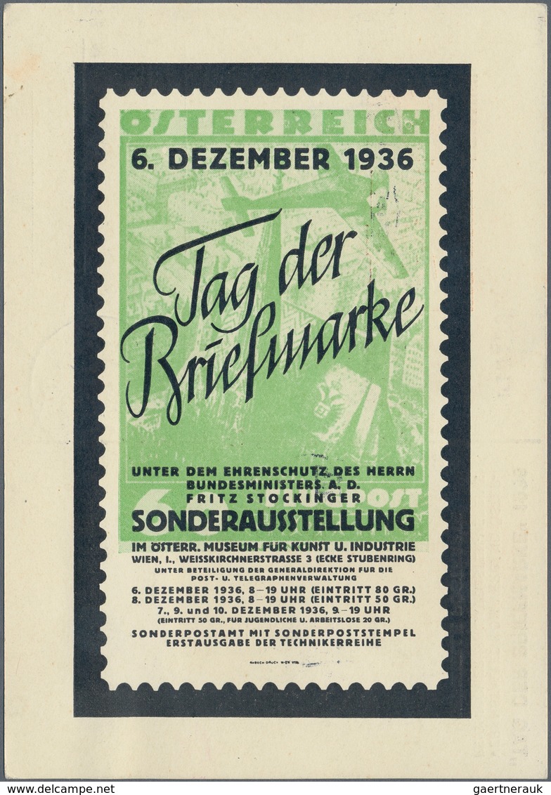 Österreich - Privatganzsachen: 1936 (5.12.), Sonderkarte Mit Zwei Wertstempeln 10 Gr. Pilotenkopf + - Sonstige & Ohne Zuordnung